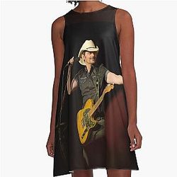 Country Music Brad Paisley A-Line Dress