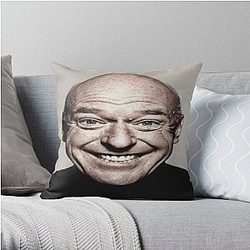 Stretched Hank Schrader Face Breaking Bad Meme Throw Pillow