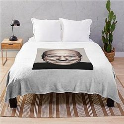 Stretched Hank Schrader Face Breaking Bad Meme Throw Blanket