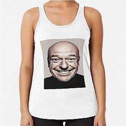 Stretched Hank Schrader Face Breaking Bad Meme Racerback Tank Top