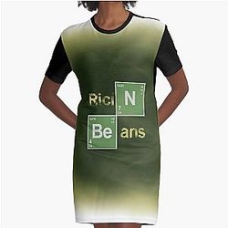 Breaking Bad Quote Ricin Beans Graphic T-Shirt Dress