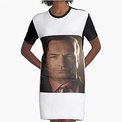 Stretched Saul Goodman Breaking Bad Meme Graphic T-Shirt Dress