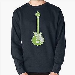MUSICAL INSTRUMENTS SILEOUETTES - BRIAN MAY RED SPECIAL Pullover Sweatshirt