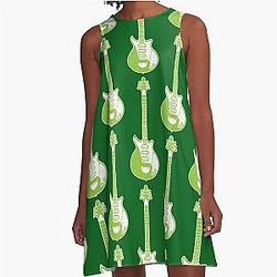 MUSICAL INSTRUMENTS SILHOUETTES BRIAN MAY RED SPECIAL DRESS