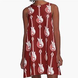 Musical Instrument Silhouettes - Brian May Red Special Dress
