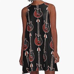 MUSICAL INSTRUMENTS - BRIAN MAY RED SPECIAL A-Line Dress