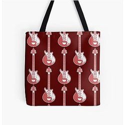 Musical Instruments Silhouettes - Brian May Red Special Tote Bag