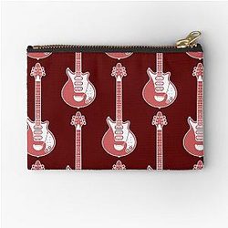 Musical Instruments Silhouettes - Brian May Red Special Zipper Pouch