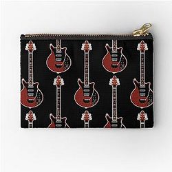 Musical Instruments Silhouettes - Brian May Red Special Zipper Pouch