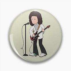 Brian May Cartoon Pin
