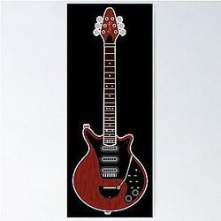 MUSICAL INSTRUMENTS SILHOUETTES - BRIAN MAY RED SPECIAL Poster