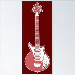 MUSICAL INSTRUMENTS SILHOUETTES - BRIAN MAY RED SPECIAL Poster