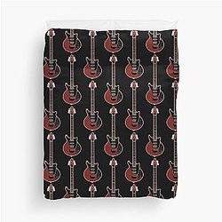 Musical Instruments Silhouettes - Brian May Red Special Duvet Cover