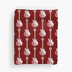 Musical Instruments Silhouettes - Brian May Red Special Duvet Cover