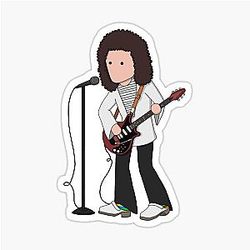 Brian May Cartoon Sticker