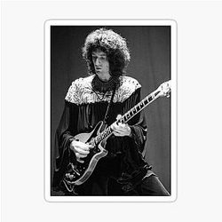 Brian May playing guitar sticker