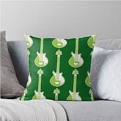 Musical Instruments Silhouettes - Brian May Red Special Throw Pillow