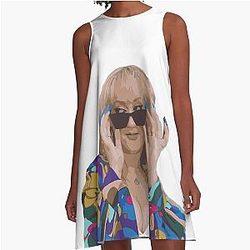 Brittany Broski Vector Illustration A Line Dress