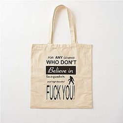 Brittany Broski Quote: For Geminis Who Don't Believe in Sasquatch Cotton Tote Bag
