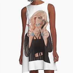 Brittany Broski Illustration A-Line Dress
