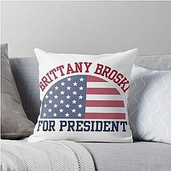 Brittany Broski for President Throw Pillow