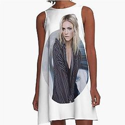 Brittany Snow Navy A-Line Dress
