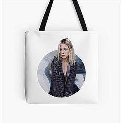 Brittany Snow Navy Circle All Over Print Tote