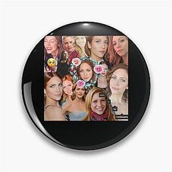 Mens Favorite Collage Brittany Snow Music Retro Pin
