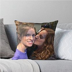 Anna Kendrick and Brittany Snow Throw Pillow