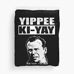Bruce Willis - Yippee Kay Duvet Cover