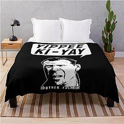 Bruce Willis Yippee Ki-Yay Throw Blanket