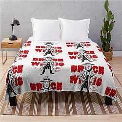 Caricature of Bruce Willis from Sin City Throw Blanket