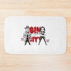 Hilarious caricature of Jessica Alba and Bruce Willis Sin City Bath Mat