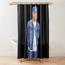 Bruce Willis Illustrative Portrait Shower Curtain