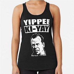 Bruce Willis Yippee Ki-Yay Racerback Tank Top