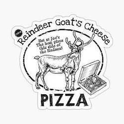 Reindeer Goat Cheese Pizza - Bruce Willis Sticker