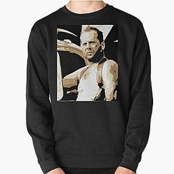 Bruce Willis Vector Illustration Pullover Sweatshirt