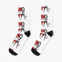 Hilarious caricature of Jessica Alba and Bruce Willis from Sin City Socks