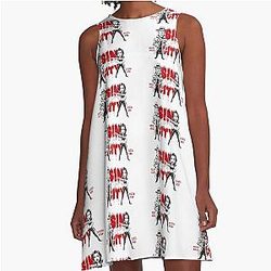 Hilarious caricature of Jessica Alba and Bruce Willis  Sin City A-Line Dress
