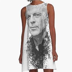 Bruce Willis painting A-Line Dress