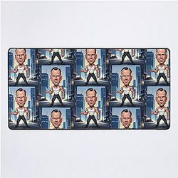 Funny caricature of Action Actor Bruce Willis Desk Mat