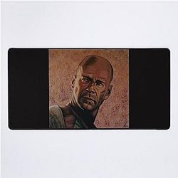 Bruce Willis Painting Desk Mat