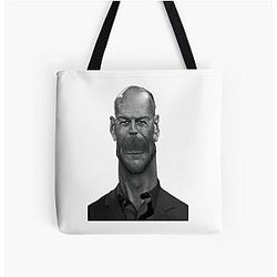 Caricature Bruce Willis Tote Bag