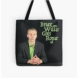 Bruce Willis Goes Over Print Tote Bag