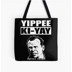 Bruce Willis Yippee Ki Yay All Over Print Tote Bag