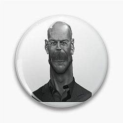Caricature Bruce Willis Pin
