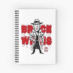 Funny Caricature of Bruce Willis from Sin City Notebook