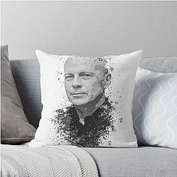 Bruce Willis Splatter Painting Throw Pillow