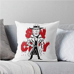 Hilarious caricature of Bruce Willis from Sin City Throw Pillow