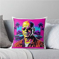 80s Bruce Willis Throw Pillow